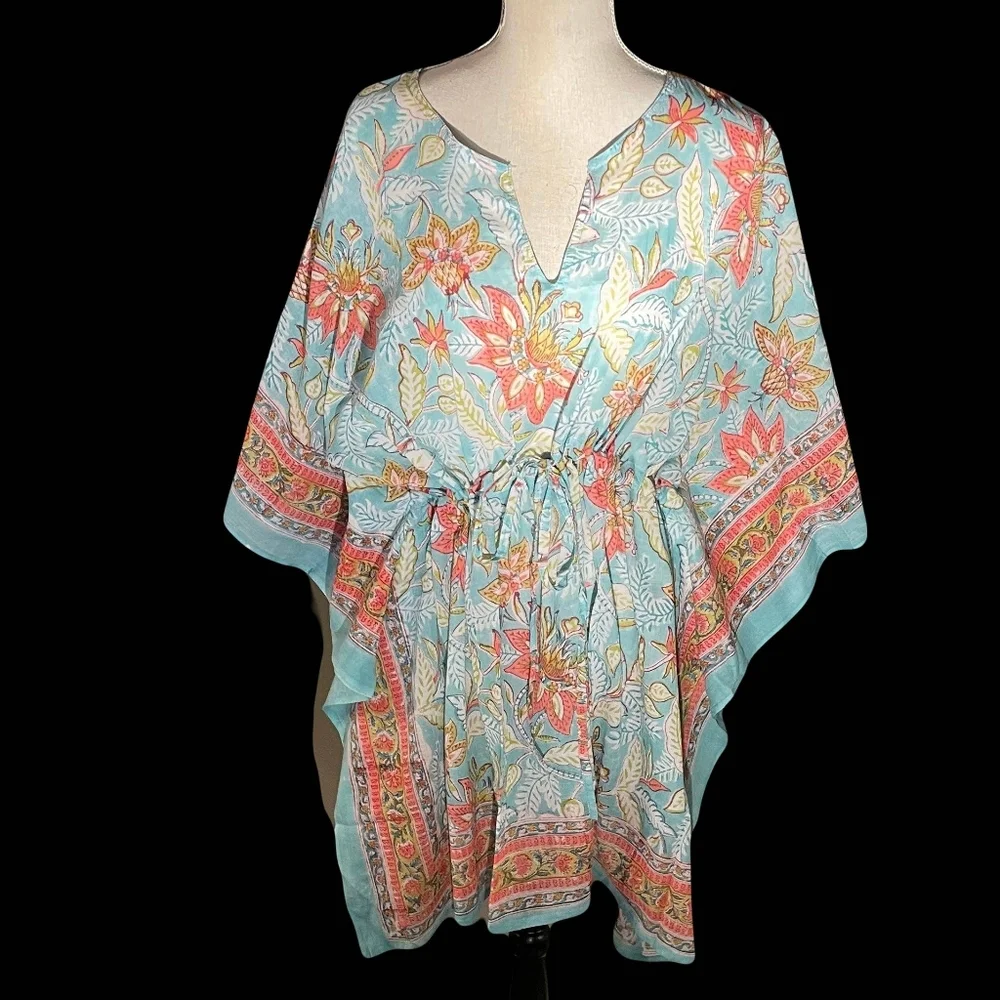 NWT Blue Floral Kimono Cover-Up Tunic
